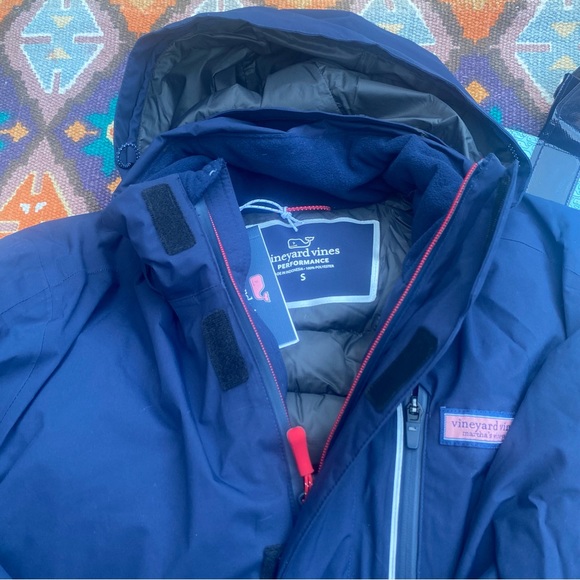 NWT Men’s Vineyard Vines NOR’EASTER Down Jacket Full Zip Jet Blue Size SM $295 - Picture 4 of 14